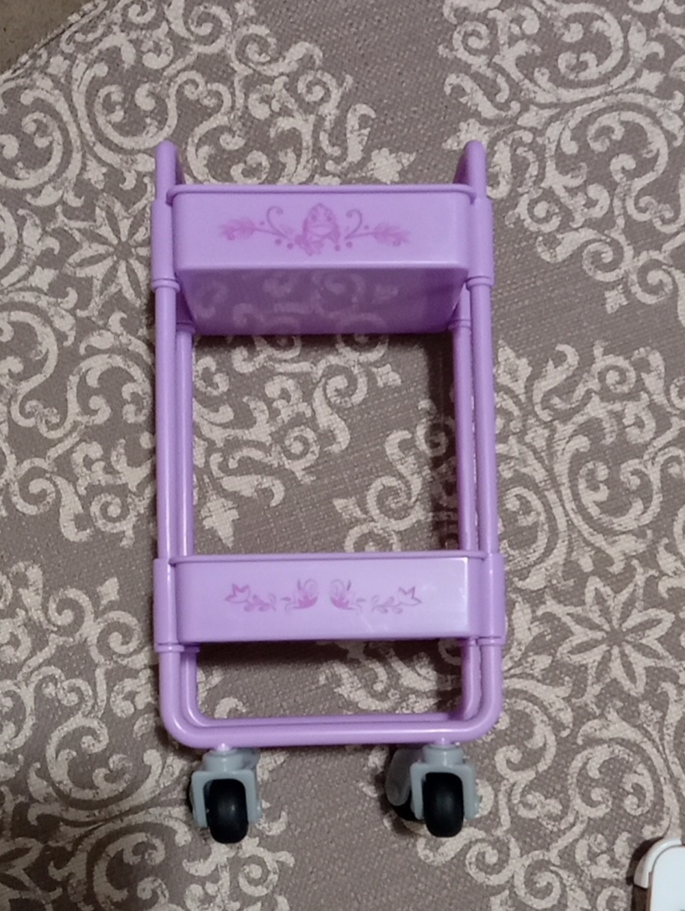 Purple DISNEY RAPUNZEL ROLLING CART doll sized